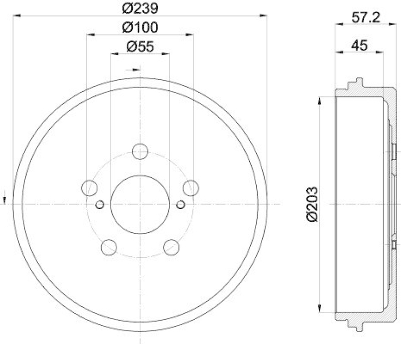 HELLA 8DT 355 303-531 Bremstrommel