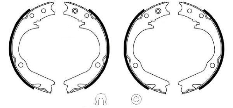 HELLA 8DA 355 051-401 Bremsbackensatz, Feststel