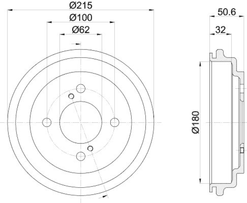 HELLA 8DT 355 303-571 Bremstrommel