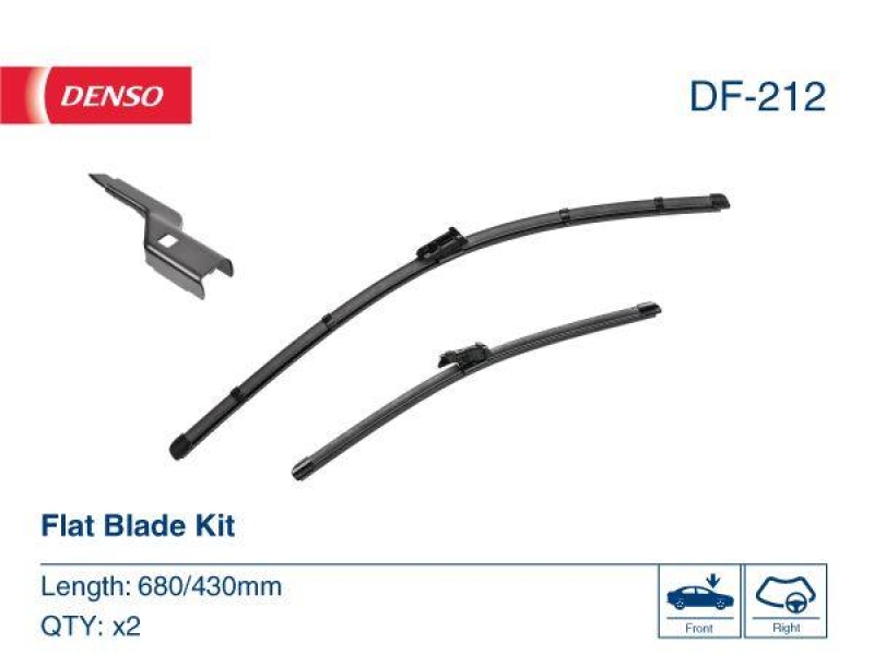 DENSO DF-212 Wischer Flat Blade KIT TESLA MODEL S (5YJS) 60 0.0 (17-)