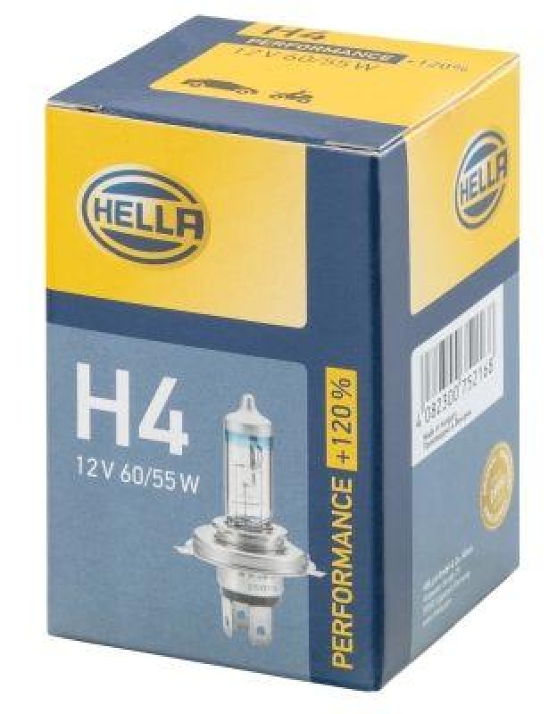 HELLA 8GJ 223 498-021 Glühleuchte 12V H4 P43t