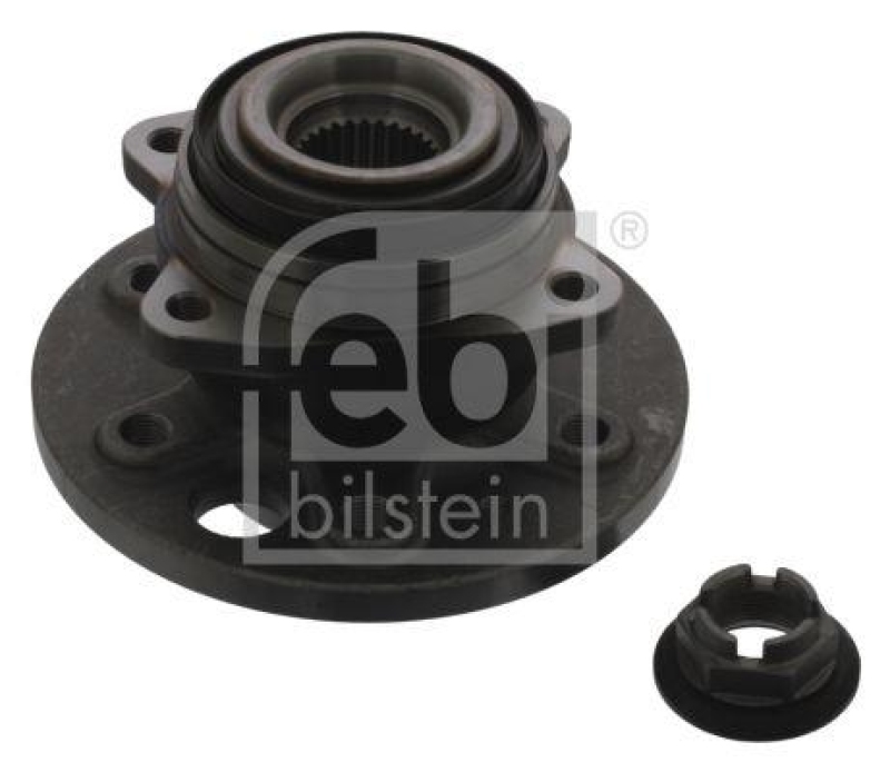 FEBI BILSTEIN 37857 Radlagersatz mit Radnabe, ABS-Impulsring und Kronenmutter für Mercedes-Benz