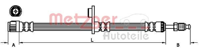 METZGER 4110226 Bremsschlauch für CITROEN/PEUGEOT VA links/rechts