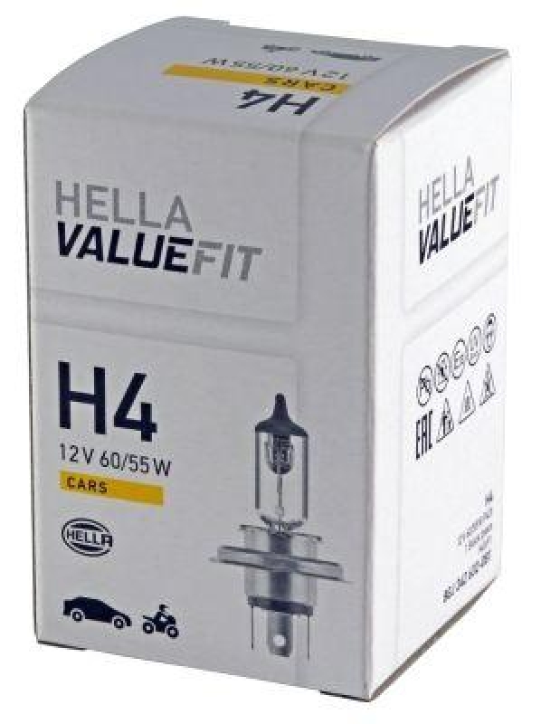 HELLA 8GJ 242 632-081 Glühleuchte 12V H4 P43t