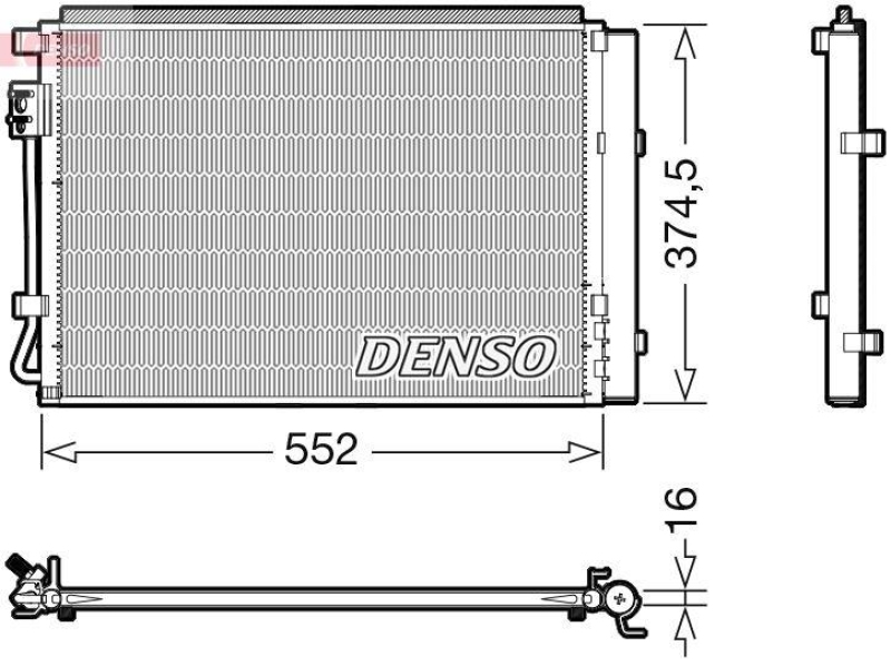 DENSO DCN41017 Kondensator A/C HYUNDAI VELOSTER (FS) 1.6 GDI 1.6 (01-17)