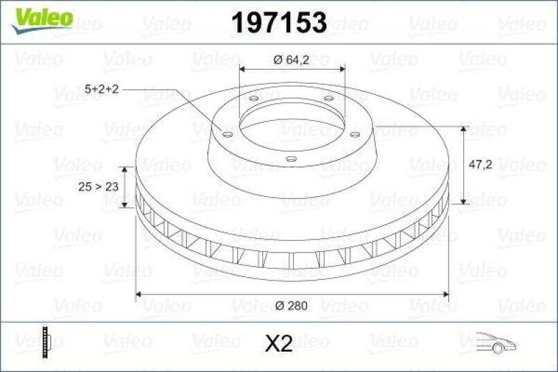 VALEO 197153 Bremsscheibe