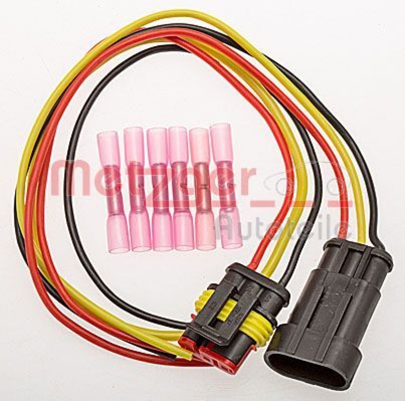 METZGER 2323018 Reparatursatz Kabelbaum, Stecker 3 Polig für ALFA/BMW/FIAT/OPEL/VAG MIT SILIKONKABEL