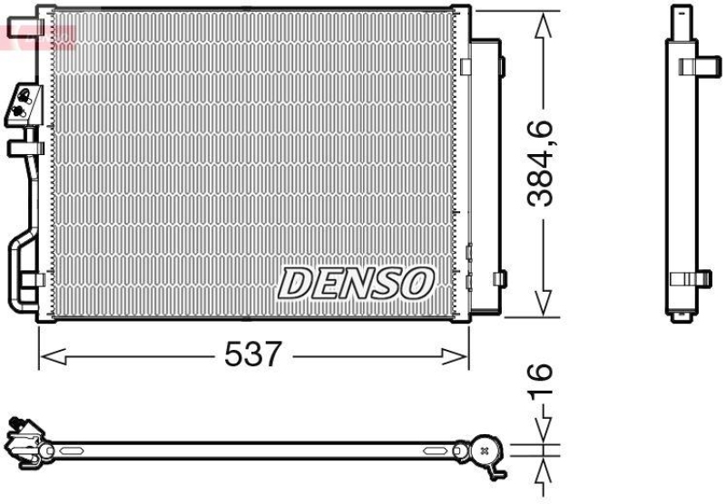 DENSO DCN41021 Kondensator A/C HYUNDAI TUCSON (TL, TLE) 2.0 CRDi 2.0 (01-)