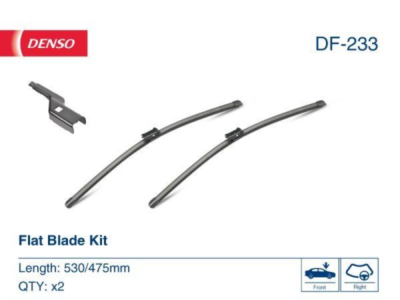 DENSO DF-233 Wischer Flat Blade Kit VW POLO (01-09)