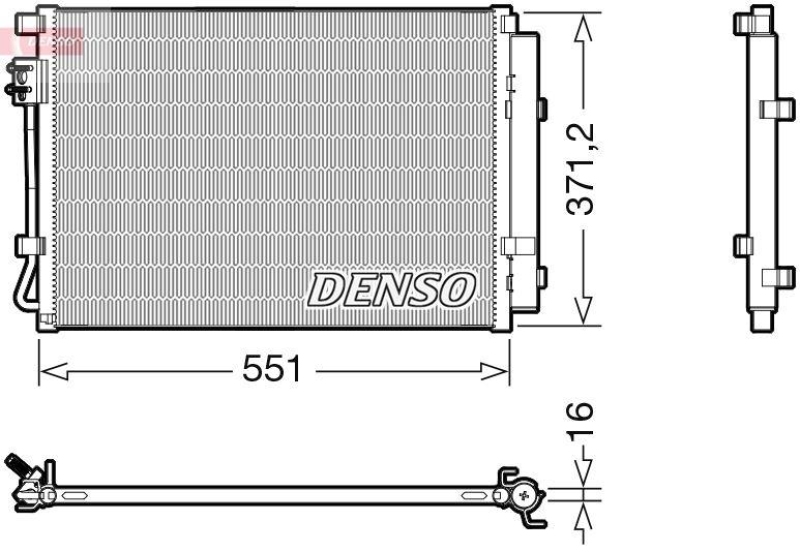 DENSO DCN41022 Kondensator A/C KIA RIO III (UB) 1.2 CVVT 1.2 (01-17)