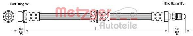 METZGER 4110240 Bremsschlauch für FORD/MAZDA VA links/rechts