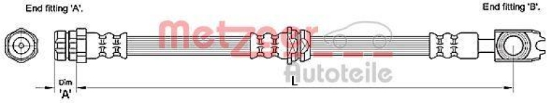 METZGER 4110247 Bremsschlauch für VW VA links/rechts