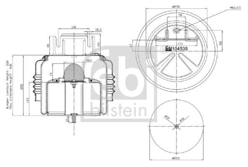 FEBI BILSTEIN 104536 Luftfederbalg mit Isolierhaube für Volvo