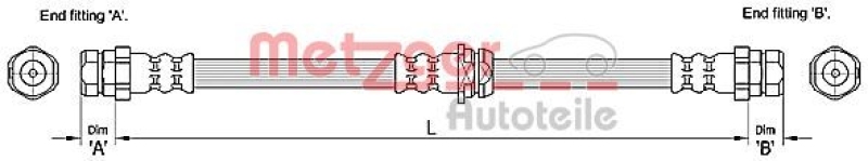 METZGER 4110248 Bremsschlauch für AUDI/VW VA links/rechts