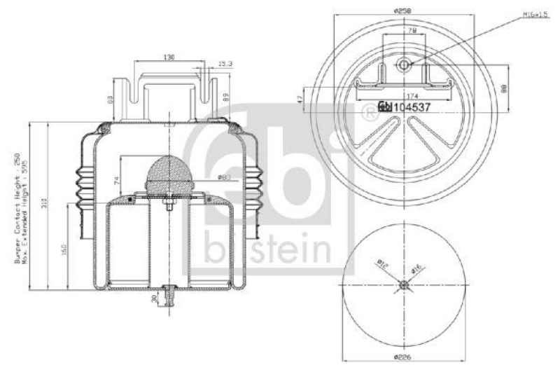 FEBI BILSTEIN 104537 Luftfederbalg mit Isolierhaube für Volvo