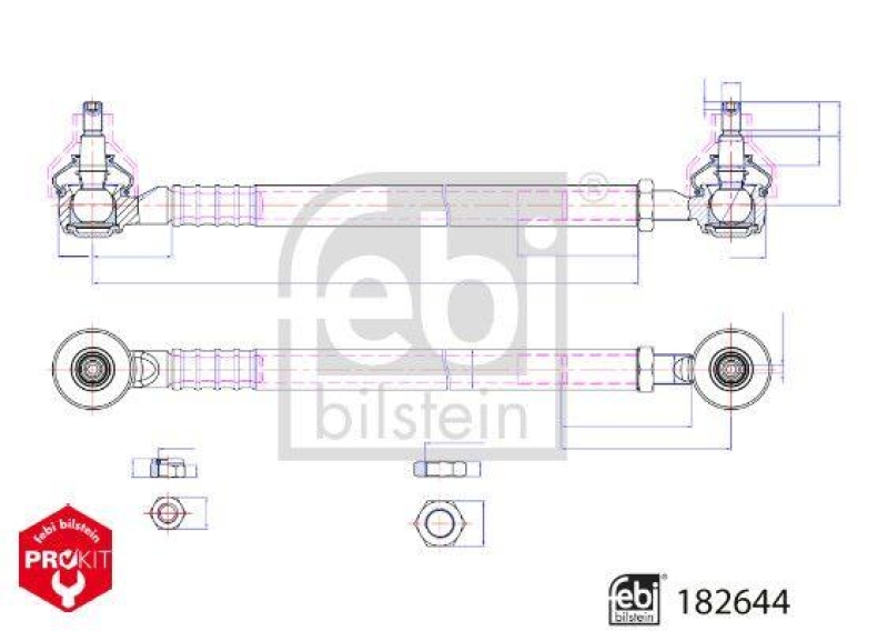 FEBI BILSTEIN 182644 Spurstange mit Endstück und Anbaumaterial für Deutz-Fahr