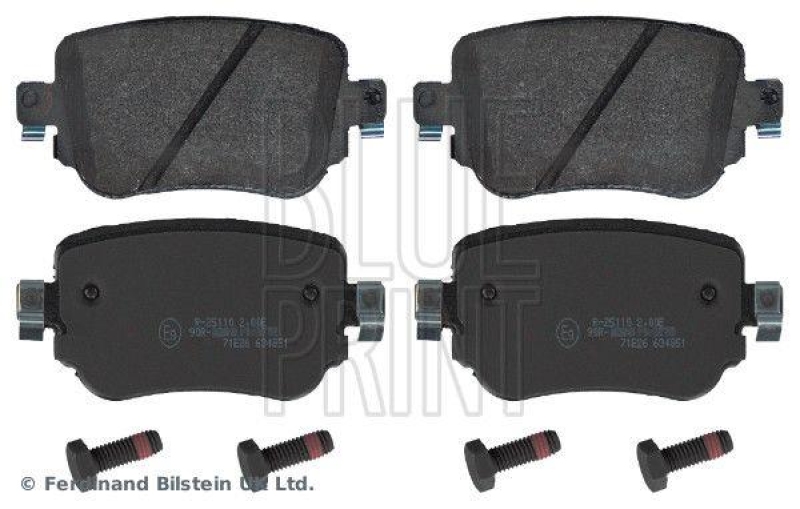 BLUE PRINT ADV184250 Bremsbelagsatz mit Befestigungsschrauben für VW-Audi