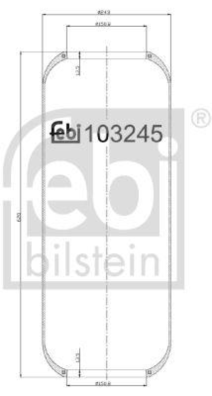 FEBI BILSTEIN 103245 Luftfederbalg ohne Kolben für Iveco