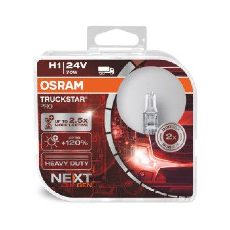 OSRAM 64155TSP-HCB Glühlampe Truckstar Pro H1 24V Duo Box