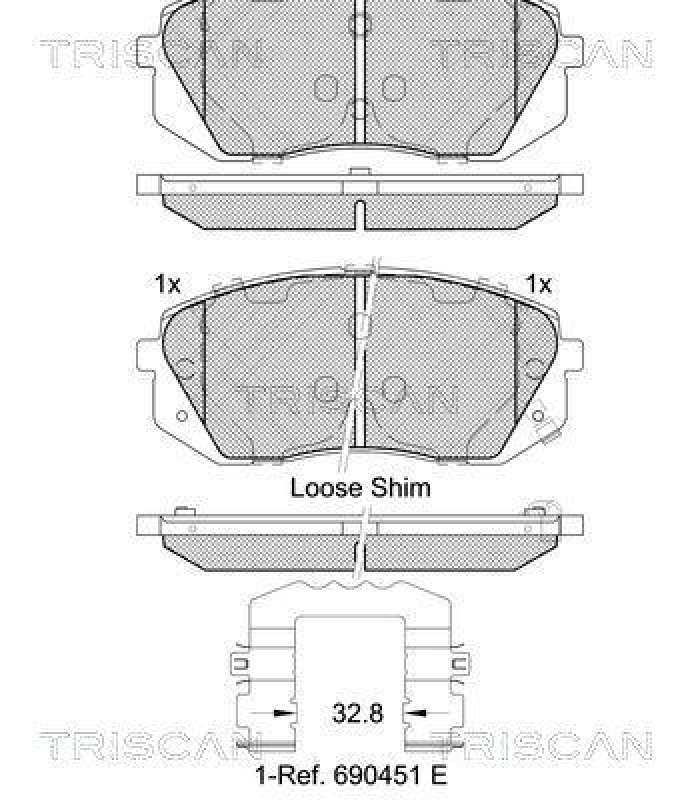 TRISCAN 8110 43054 Bremsbelag Vorne für Hyundai, Kia