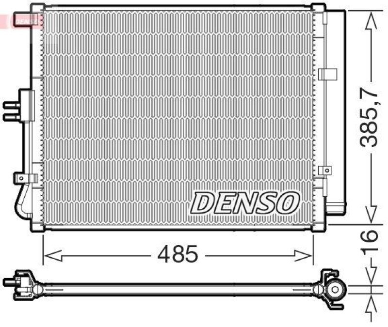 DENSO DCN43007 Kondensator A/C KIA SOUL II (PS) 1.6 GDI 1.6 (01-)