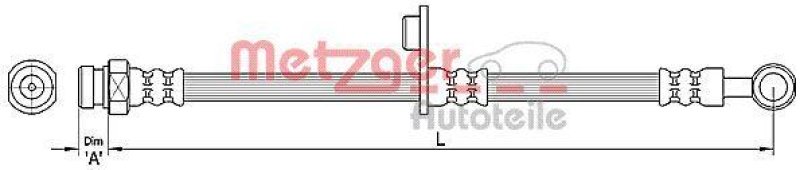 METZGER 4110265 Bremsschlauch für SMART VA links/rechts