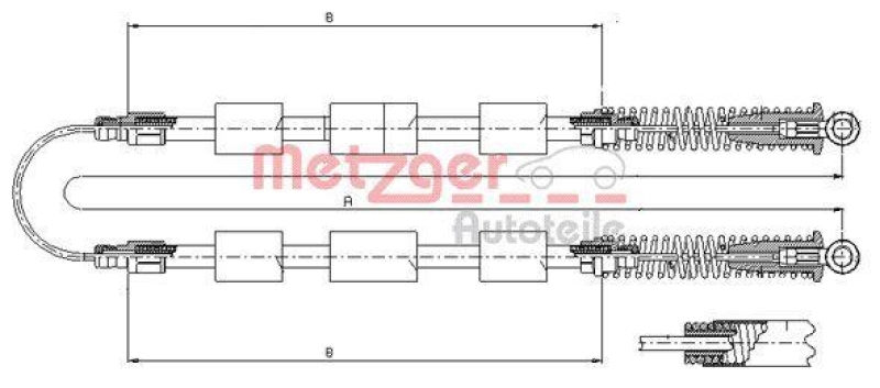 METZGER 321.20 Seilzug, Feststellbremse für FIAT hinten