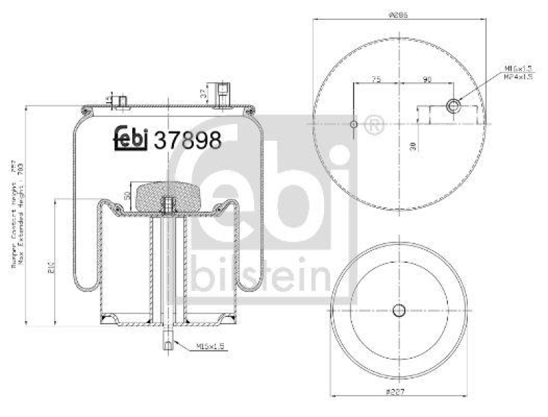 FEBI BILSTEIN 37898 Luftfederbalg mit Stahlkolben für RENAULT (RVI)