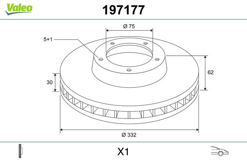 VALEO 197177 Bremsscheibe