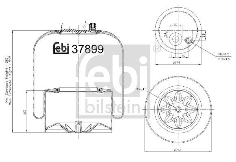 FEBI BILSTEIN 37899 Luftfederbalg mit Stahlkolben für Mercedes-Benz