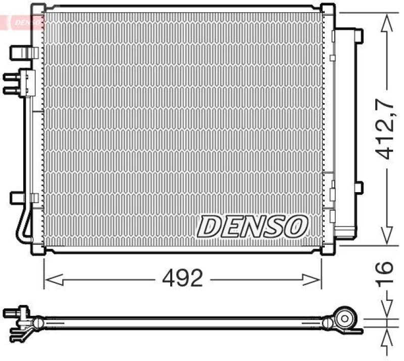 DENSO DCN43015 Kondensator A/C HYUNDAI SANTA FE IV (TM, TMA) 2.2 CRDi AWD (18-20)