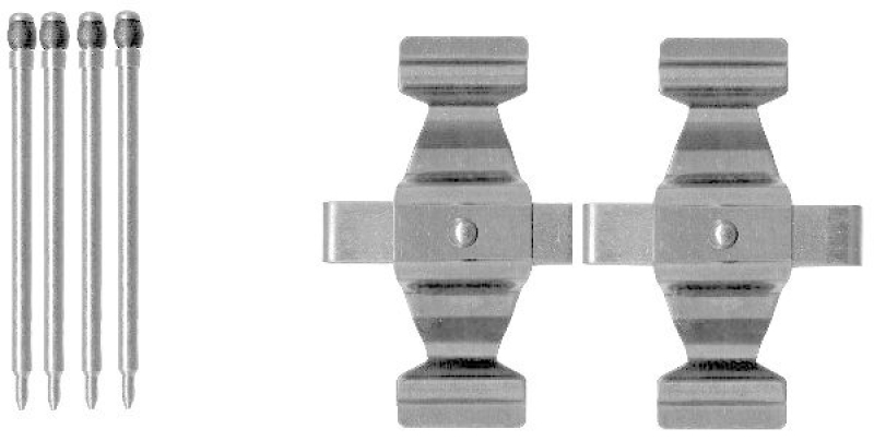 HELLA 8DZ 355 203-121 Zubehörsatz, Scheibenbremsbelag für MB