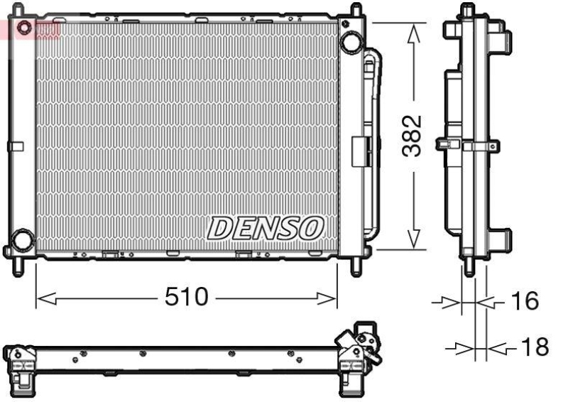 DENSO DRM46102 Kühler NISSAN für OE-Nr.: 21400AX301