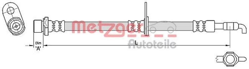 METZGER 4110285 Bremsschlauch für TOYOTA VA links