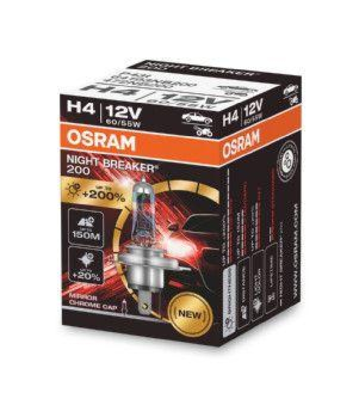 OSRAM 64193NB200 Glühlampe Night Breaker 200 H4 Faltschachtel