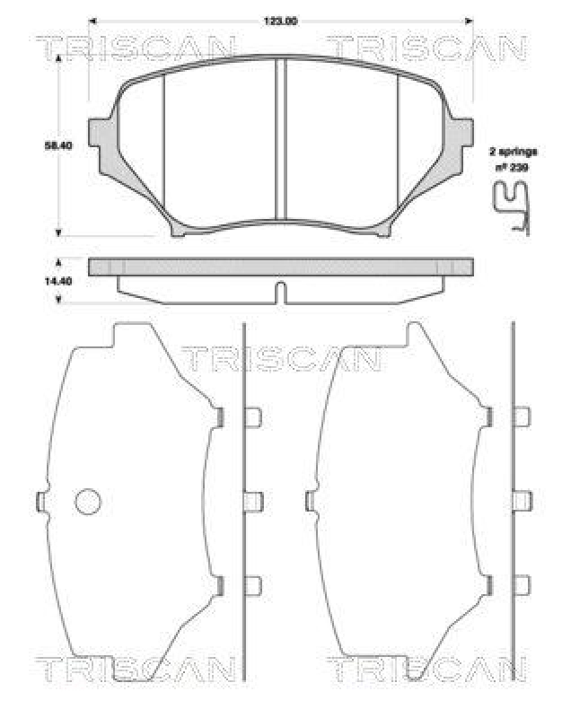 TRISCAN 8110 50025 Bremsbelag Vorne für Mazda Mx5