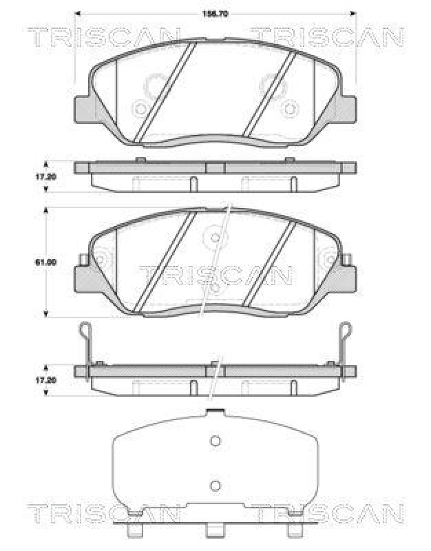 TRISCAN 8110 43029 Bremsbelag Vorne für Hyundai Santa Fe