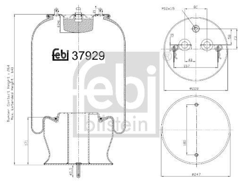 FEBI BILSTEIN 37929 Luftfederbalg mit Stahlkolben für Scania