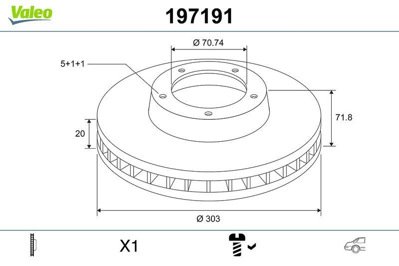 VALEO 197191 Bremsscheibe