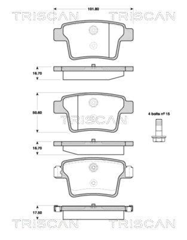 TRISCAN 8110 16016 Bremsbelag Hinten für Ford Mondeo