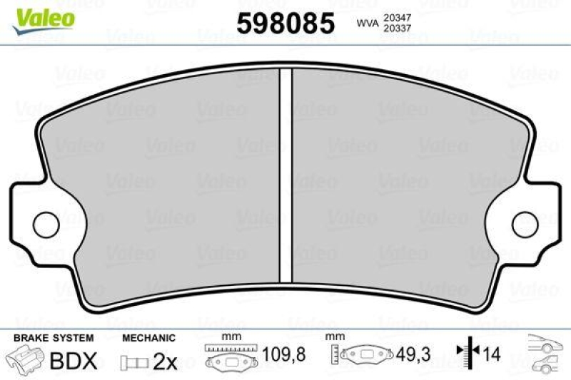 VALEO 598085 SBB-Satz PREMIUM