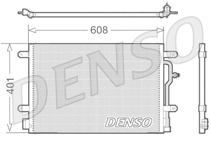 DENSO DCN02011 Kondensator A/C AUDI A4 Avant (8E5, B6) 1.9 TDI (2001 - 2004)