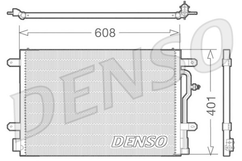 DENSO DCN02012 Kondensator A/C AUDI A4 Avant (8E5, B6) 1.9 TDI (2001 - 2004)