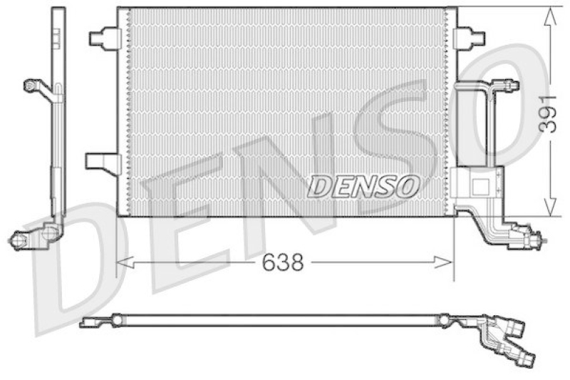 DENSO DCN02014 Kondensator A/C AUDI ALLROAD (4BH, C5) 2.5 TDI quattro (2000 - 2005)