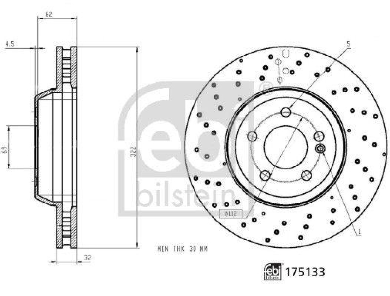 FEBI BILSTEIN 175133 Bremsscheibe für Mercedes-Benz