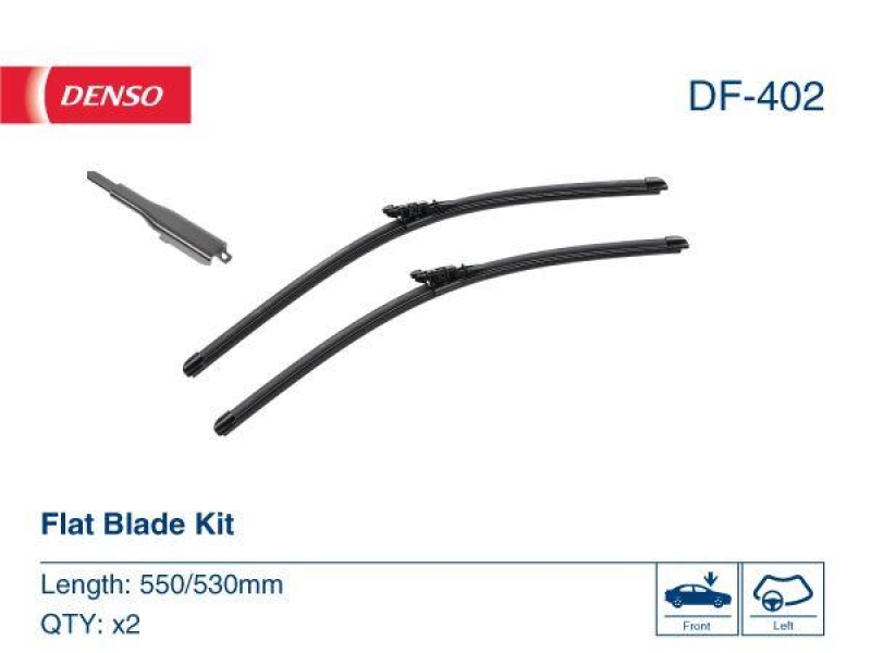 DENSO DF-402 Wischer Flat Blade KIT AUDI TT (8J3) 2.0 TFSI 2.0 (06-20)