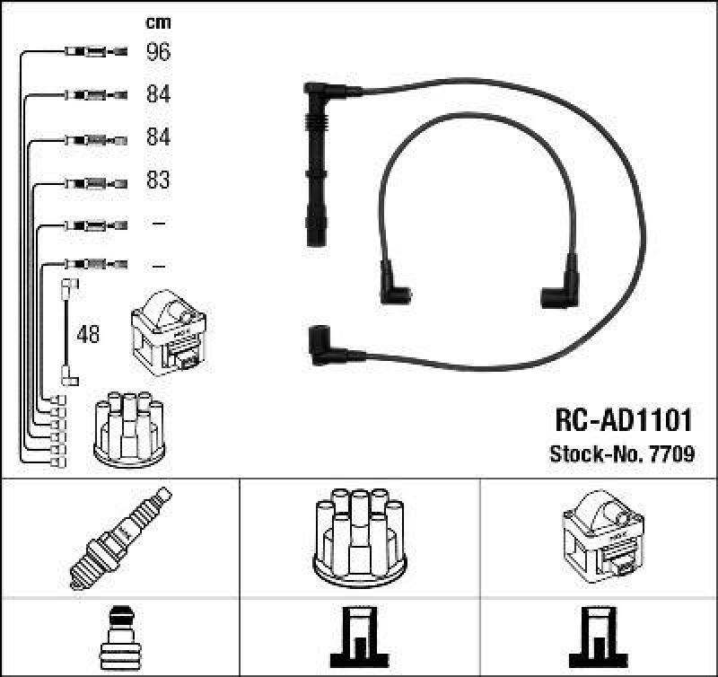 NGK 7709 Zündleitungssatz RC-AD1101 |Zündkabel