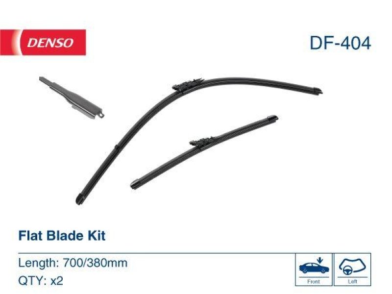 DENSO DF-404 Wischer Flat Blade KIT FORD TOURNEO COURIER B460 MPV 1.0 EcoBoost (14-)