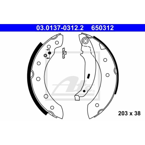 ATE 03.0137-0312.2 Bremsbackensatz 203x38mm