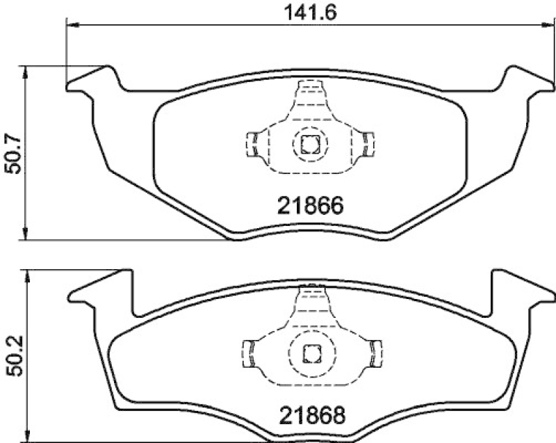 HELLA 8DB 355 007-891 Bremsbelagsatz, Scheibenbremsbelag für VW/SKODA/SEAT